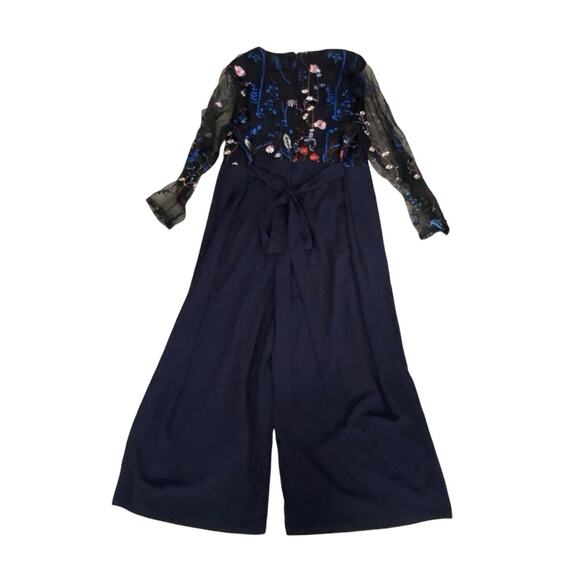 Size 28W Bloomchic Romper Jumpsuit Formal Embroidered Navy Floral NWT - Picture 3 of 6
